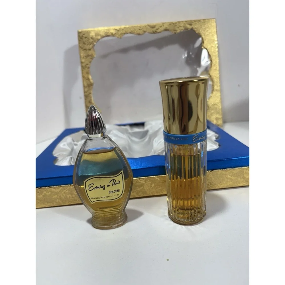 Vintage Evening in‎ Paris Bourjois Set Of 2 Cologne & Spray Perfume In Gift Box